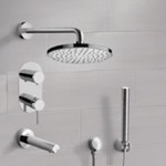 Remer TSH60 Chrome Tub and Shower System With Rain Shower Head and Hand Shower
